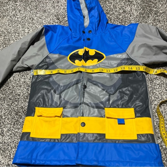Western Chief Batman Rain Coat Jacket Kids Toddler Size 5 Blue Fleece Quilted - Picture 3 of 11